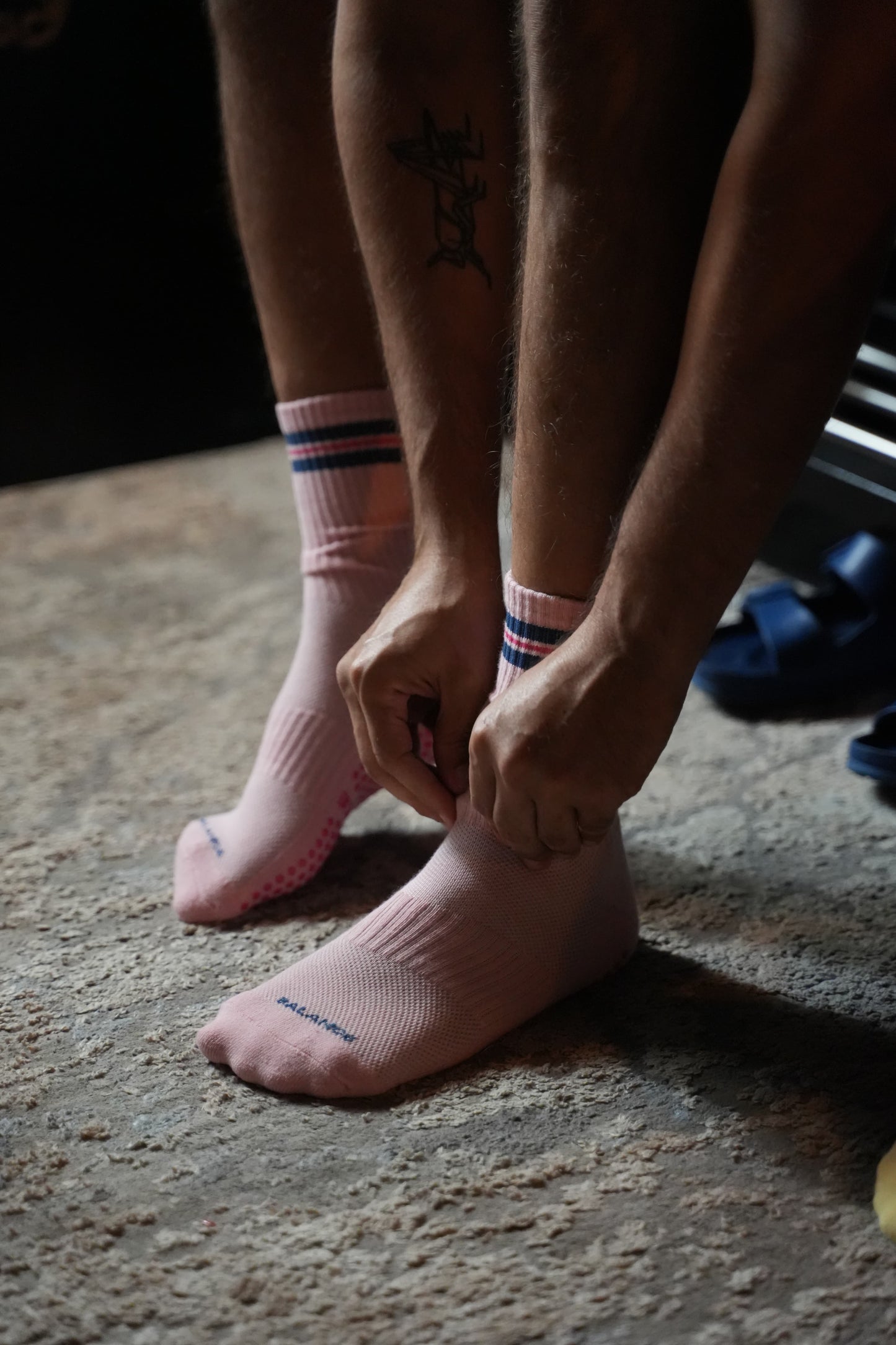Crew Men Grip Socks-Pink